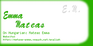 emma mateas business card